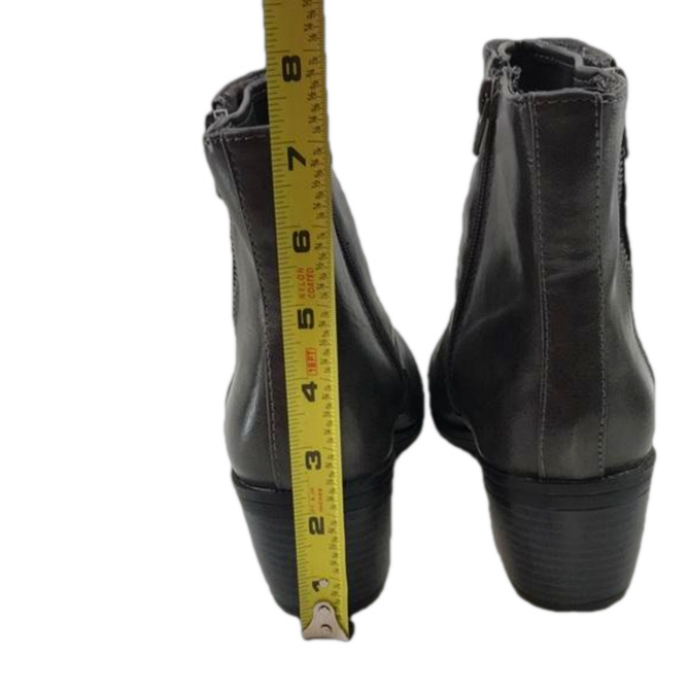 LIFE STRIDE SOFT SYSTEM Watchful Gray Faux Leather Almond Toe Ankle Zip Boots—8M - Picture 14 of 16
